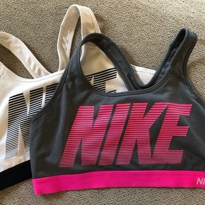 Two Nike Pro Sports Bras